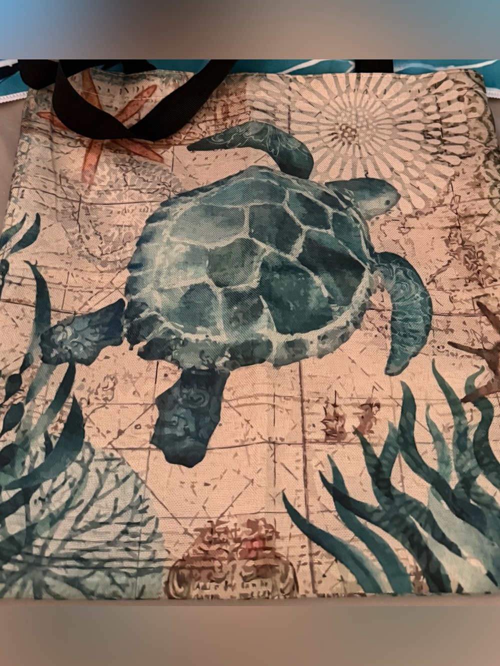 Open top reusable bag. For the beach or other outings or overnight. 15x16
